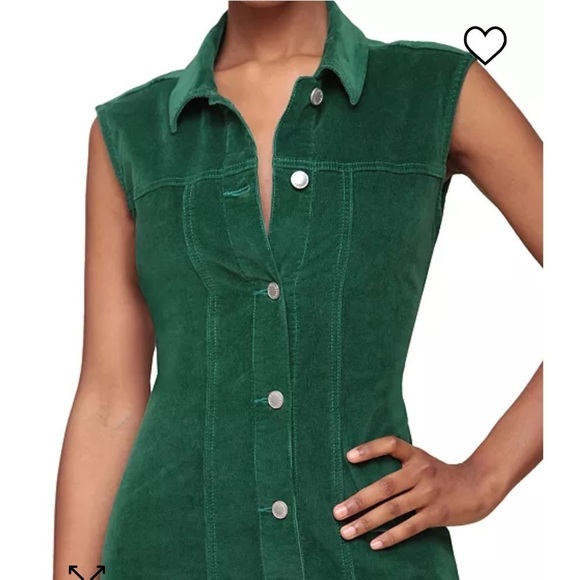 Do not buy sold consignment $225 Corduroy Maxi Dress Green SOLDOUT Size 8 - Picture 12 of 15